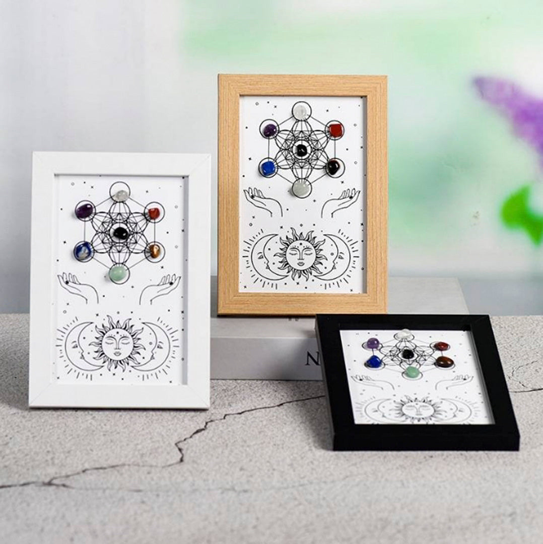 Metatron Hexagonal Rough Crystal Photo Frame