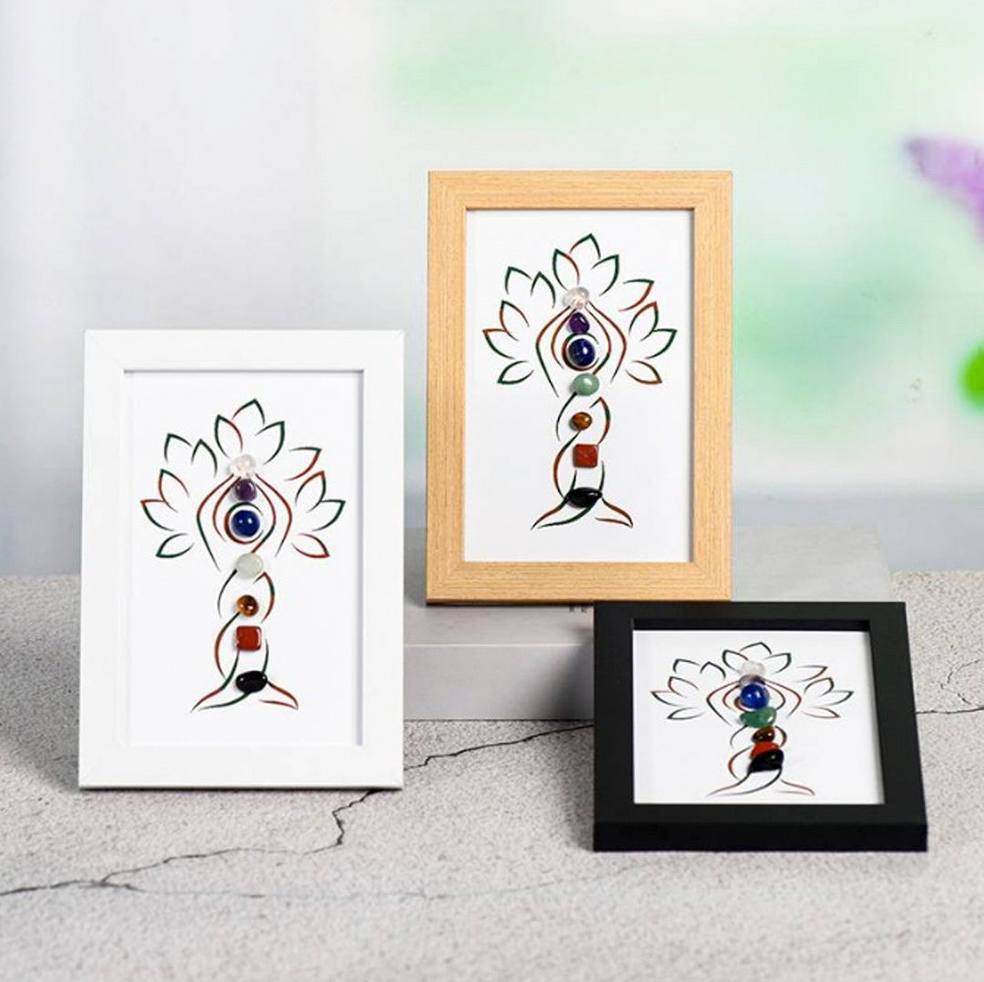 Seven Chakras Tree-like Crystal Stone Frame