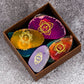Seven Chakra Agate Tablets Set (Gold Symbol)