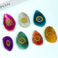 Seven Chakra Agate Tablets Set (Gold Symbol)
