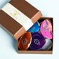Seven Chakra Agate Tablets Set (Silver Symbol)
