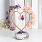 Crystal tree with a heart amethyst cluster base