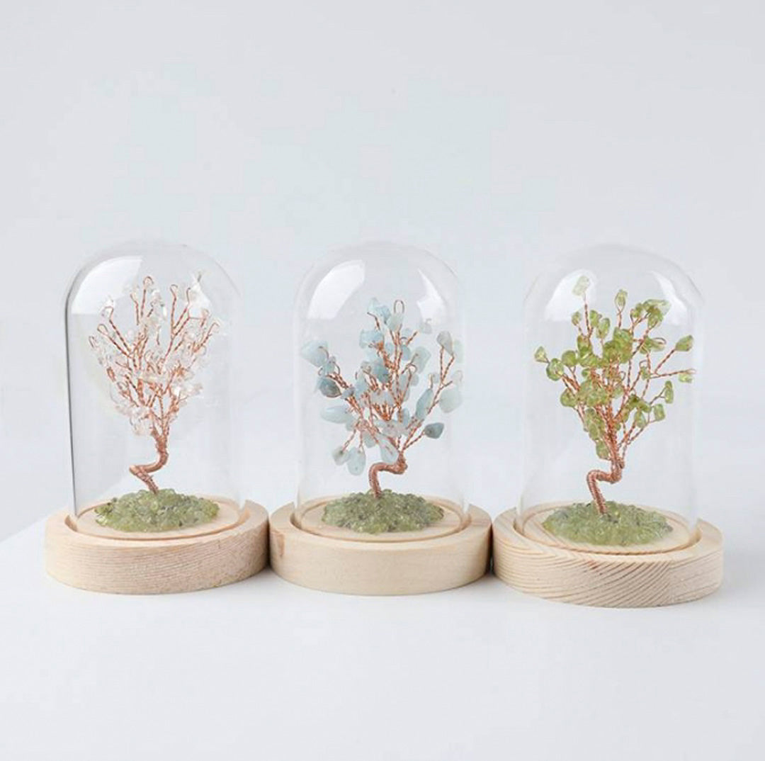Peridot lawn crystal tree ornaments