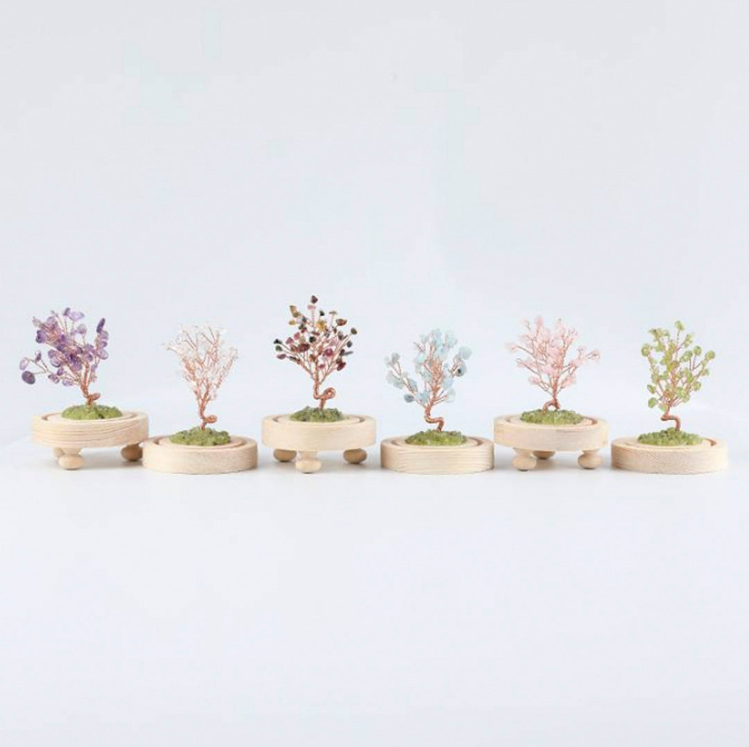 Peridot lawn crystal tree ornaments