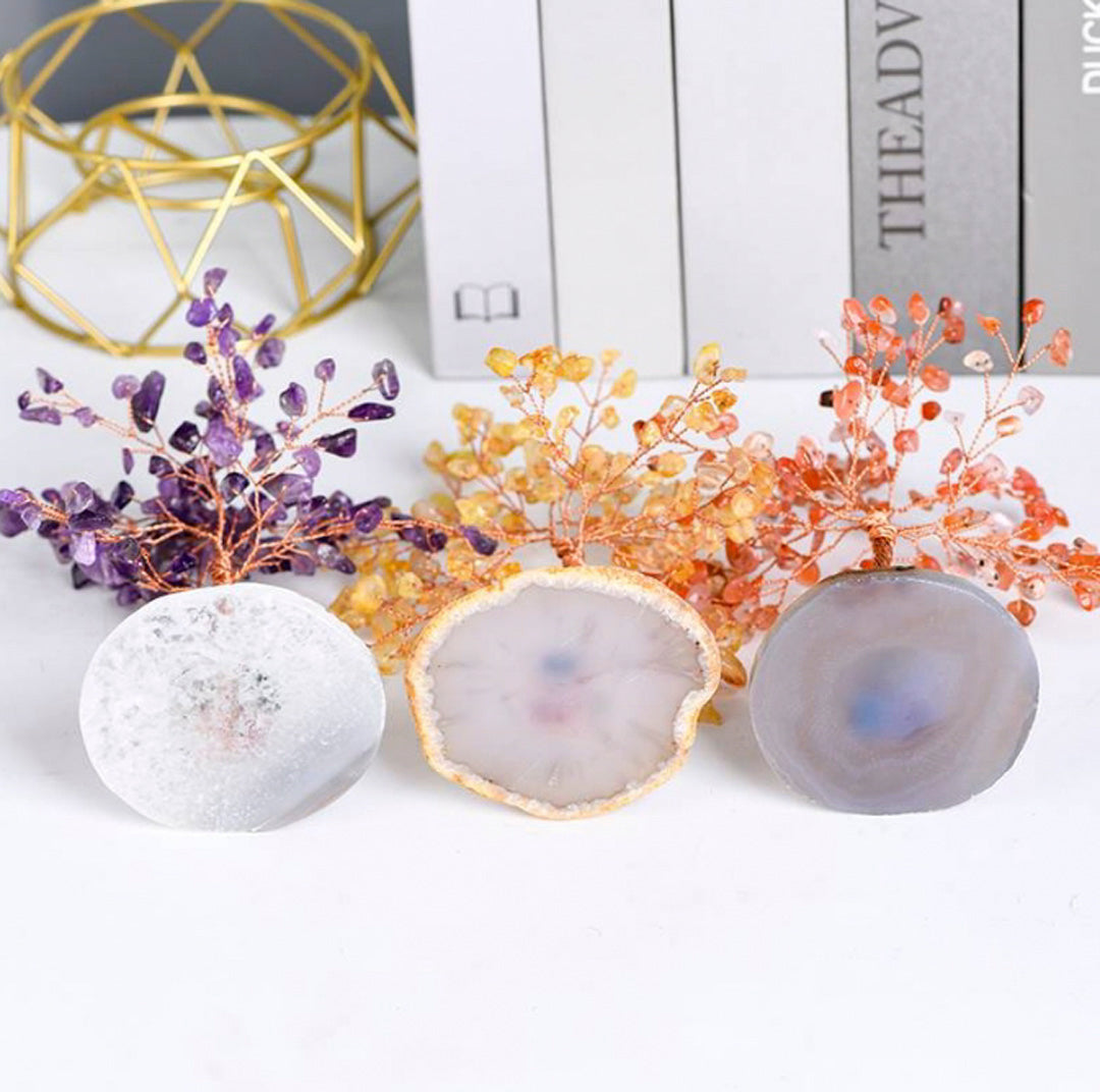 Agate base crystal tree natural crystal tree ornaments