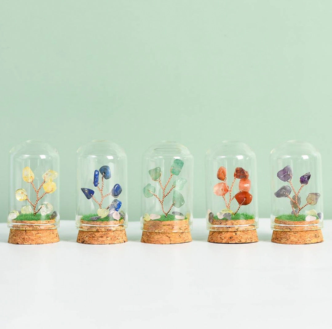 Natural crystal rough glass cover micro landscape crystal tree
