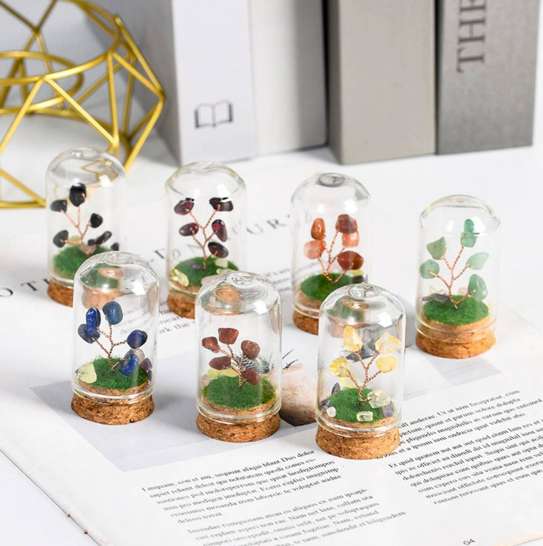 Natural crystal rough glass cover micro landscape crystal tree