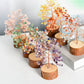 Solid wood base crystal tree ornaments