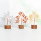 Solid wood base crystal tree ornaments