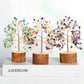Solid wood base crystal tree ornaments