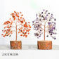 Solid wood base crystal tree ornaments