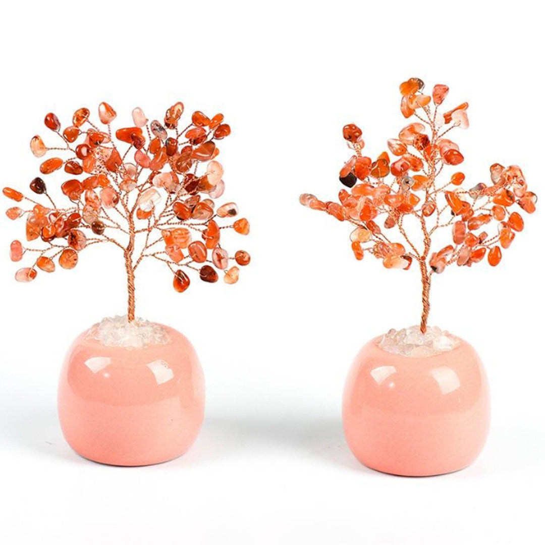 Jar-shaped crystal tree ornaments