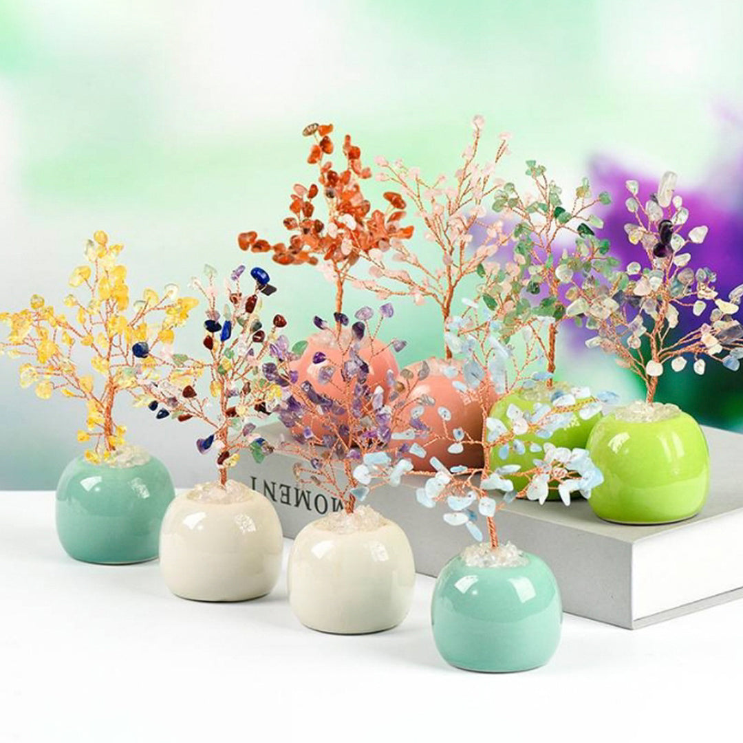 Jar-shaped crystal tree ornaments