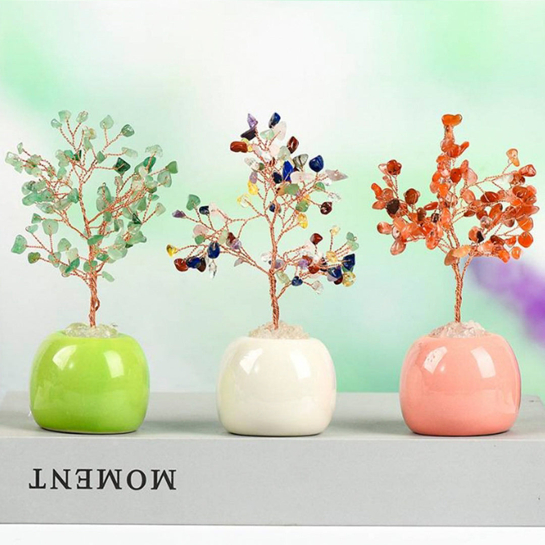 Jar-shaped crystal tree ornaments