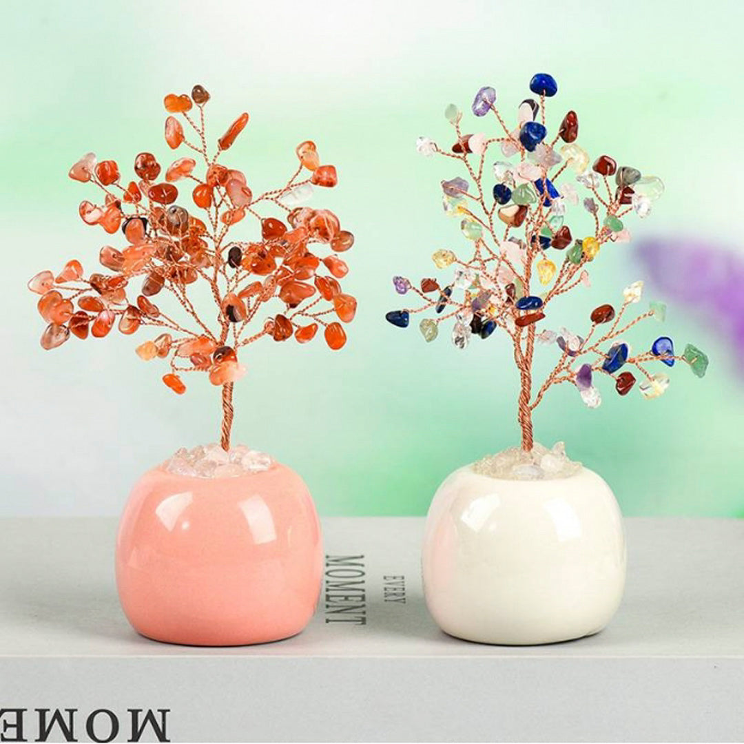 Jar-shaped crystal tree ornaments
