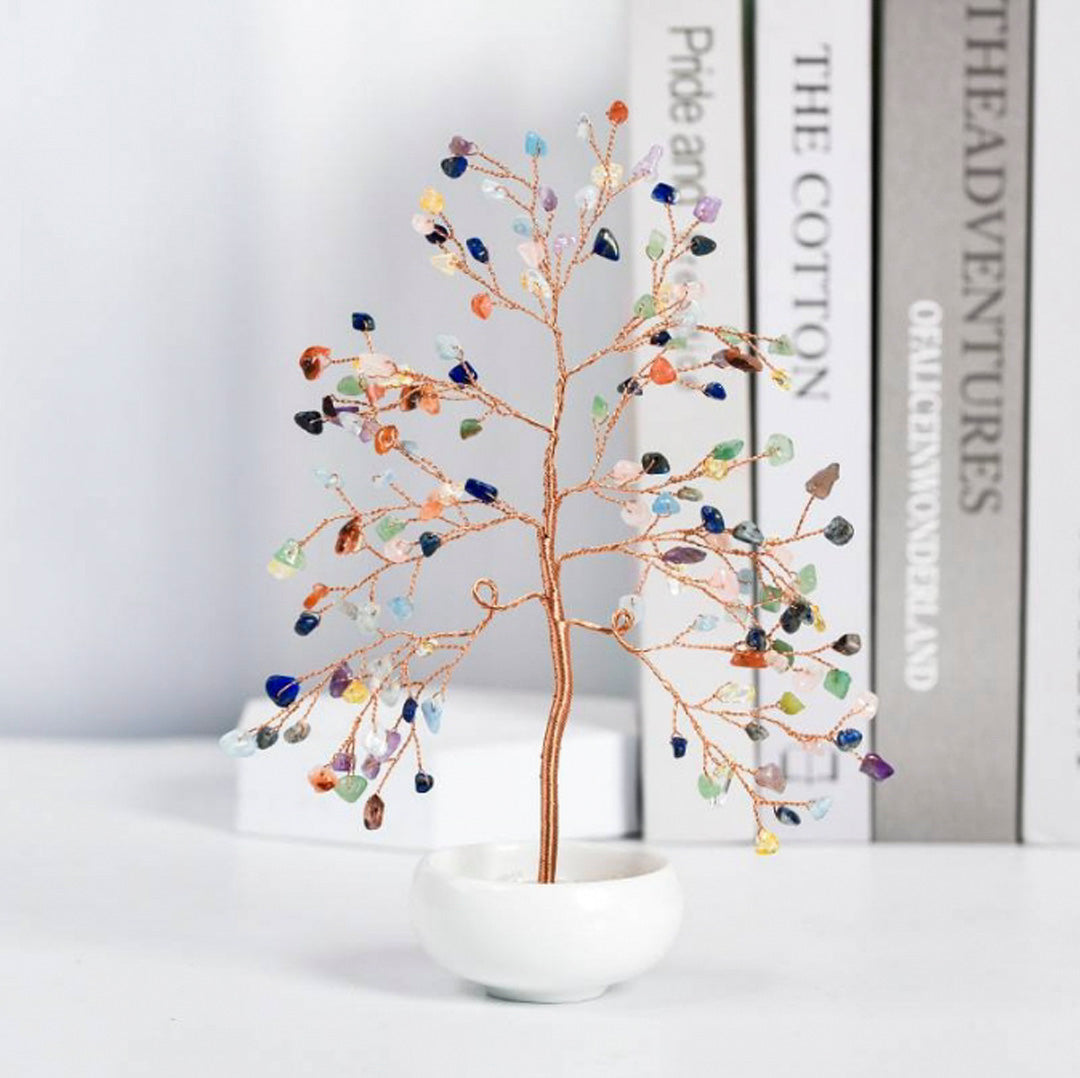 Small white bowl crystal ornament