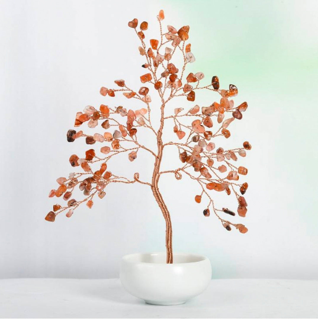 Small white bowl crystal ornament