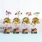 Cottage-shaped crystal tree ornaments