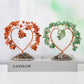 Love agate base crystal tree ornament