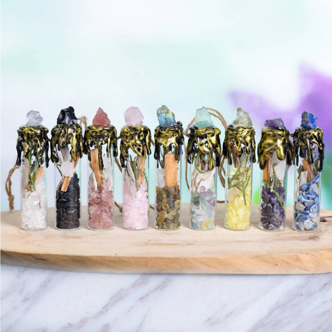 Natural Crystal Crushed Stone Wishing Bottle