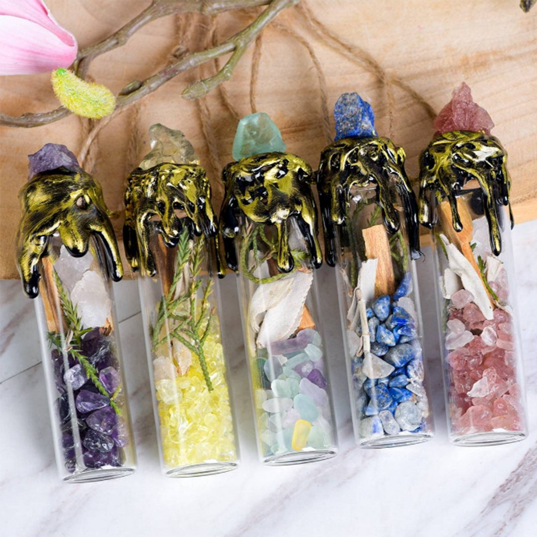 Natural Crystal Crushed Stone Wishing Bottle